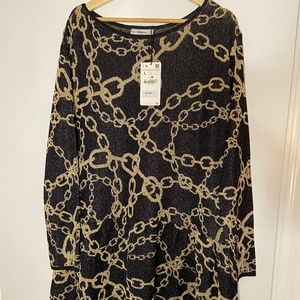 Chain Print Knit Dress - ZARA